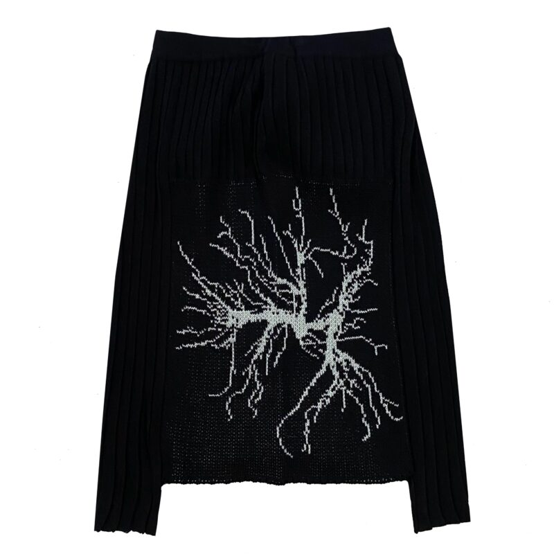ASYMMETRICAL ROOTS KNITTED SKIRT
