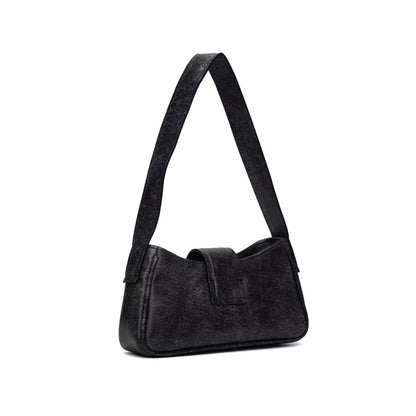 MISBHV GRAY MINI CRACKED LEATHER SHOULDER BAG