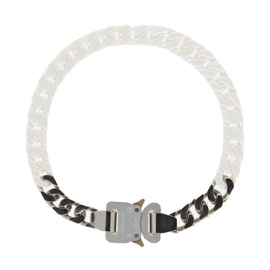 Ceramic Buckle Chain Necklace White