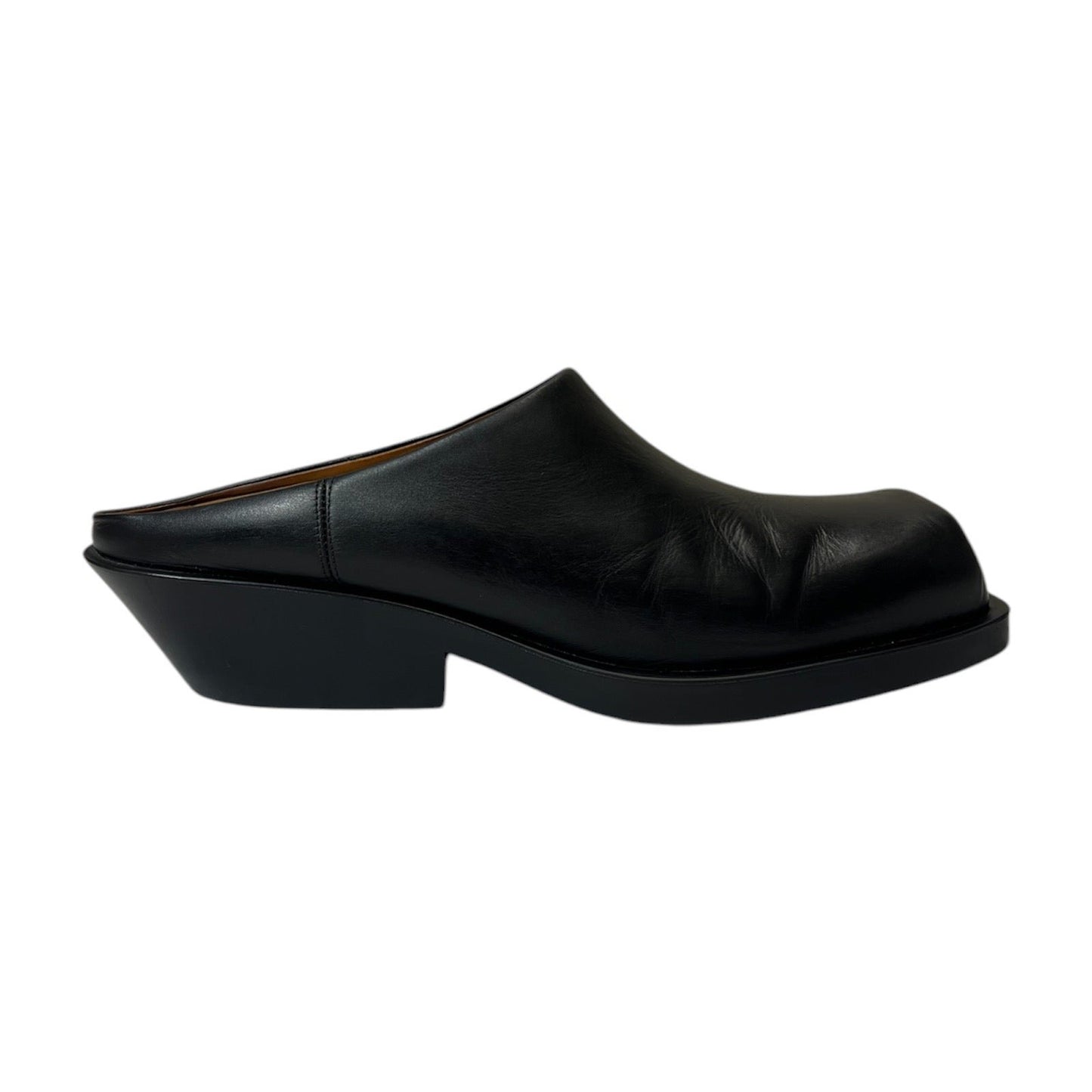 Marni Leather Square Toe Sabot Mule Black Mules / Clogs