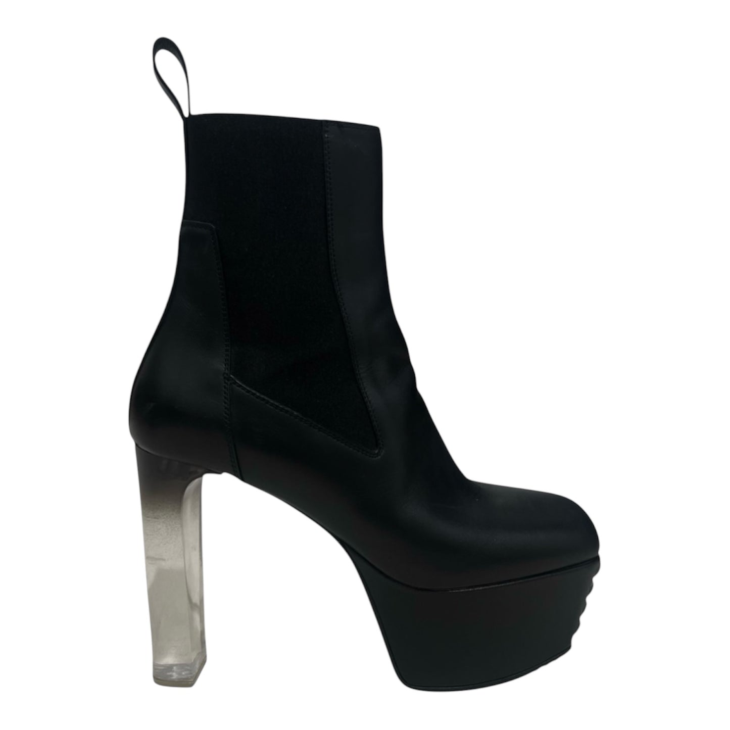 Rick Owens Kiss Boots Leather Minimal Grill Beatle Platform Ankle / Biker Boots